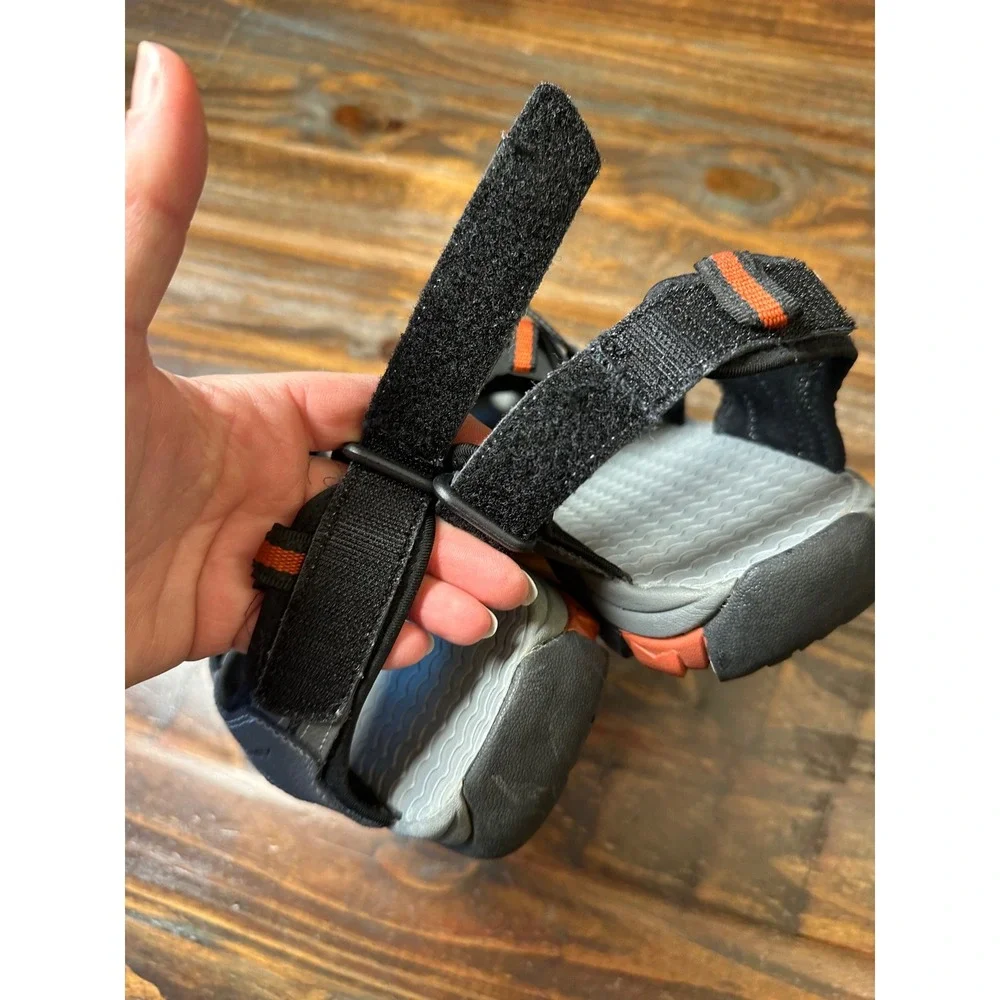 Eddie Bauer Tommy Mens 13 Grey Leather Sport Sandals Closed Toe Hiking Trail